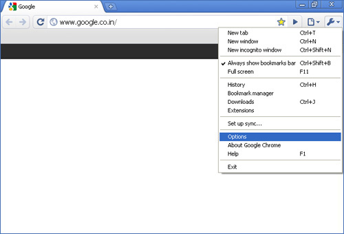 Google Chrome (version below 31) Settings